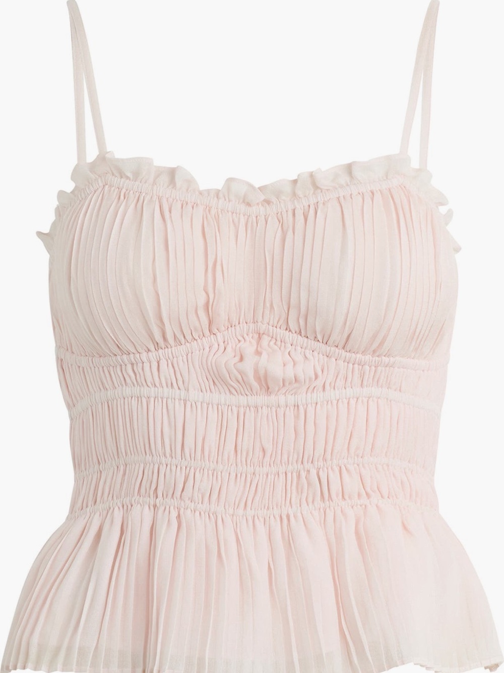 Favorite Daughter Pale Pink Pleated Smocked Cami